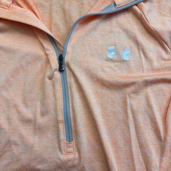Under Armour Womens Heath Gear Top Long Sleeve 1/2 Zip pastel tangerine - Picture 5 of 5